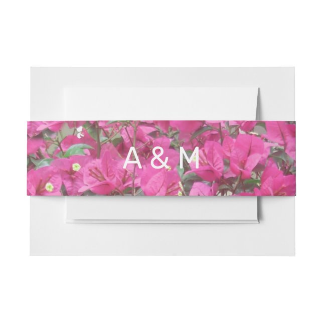 Bandeau De Faire-part Belles Fleurs & Monogrammes (Devant Example)