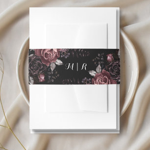 Bandeau De Faire-part Black Dark Gothique Faire-part de mariage Bande de