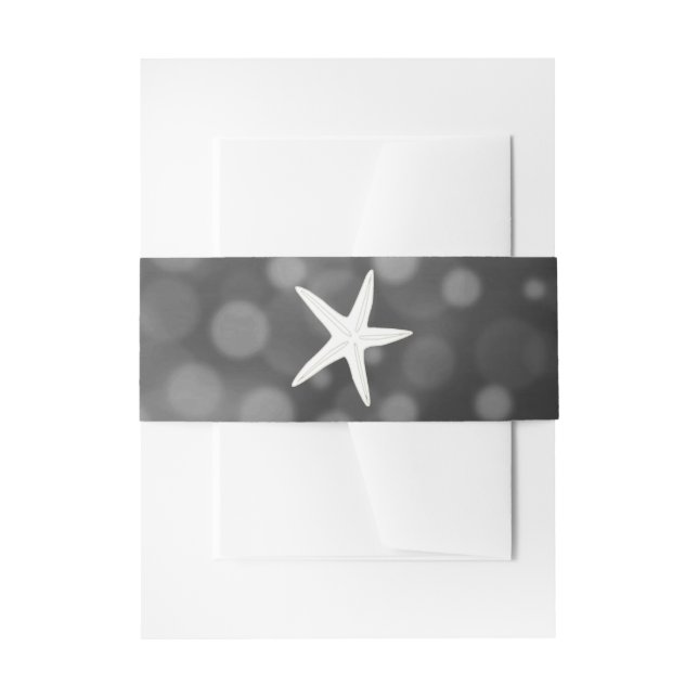 Bandeau De Faire-part Black Starfish Bubbles Mariage Belly Bands (Devant example)