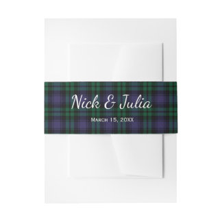 Bandeau De Faire-part Black Watch Tartan, Plaid Wedding