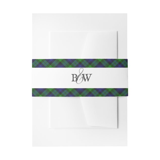 Bandeau De Faire-part Black Watch Tartan Scottish Plaid (Devant example)