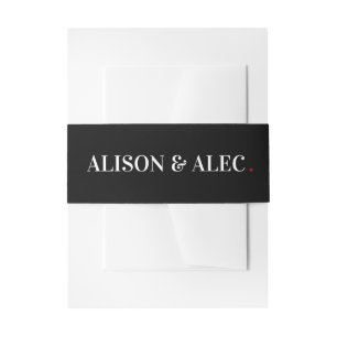 Bandeau De Faire-part Black & white ventre band - Invitations de mariage