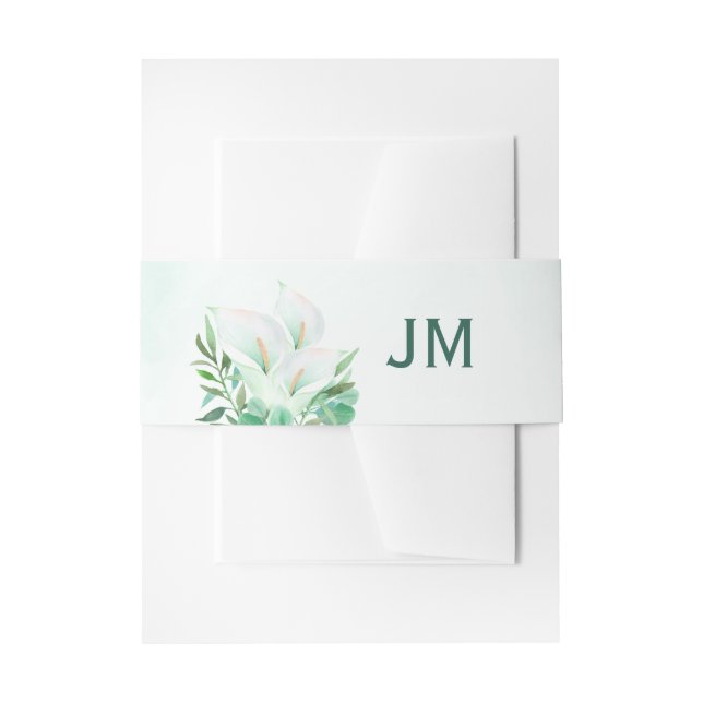 Bandeau De Faire-part Blanc Calla Lily Aquarelle Mariage (Devant example)