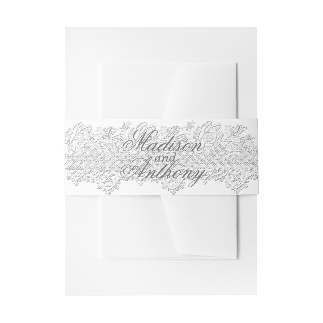 Bandeau De Faire-part Blanche dentelle et bébés Mariage de respiration (Devant example)
