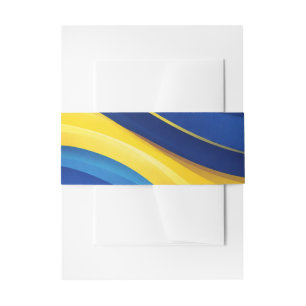 Bandeau De Faire-part Bleu Cobalt & Jaune Citron Mariage Moderne