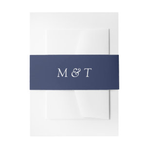 Bandeau De Faire-part Bleu de marine minimaliste avec Mariage de monogra