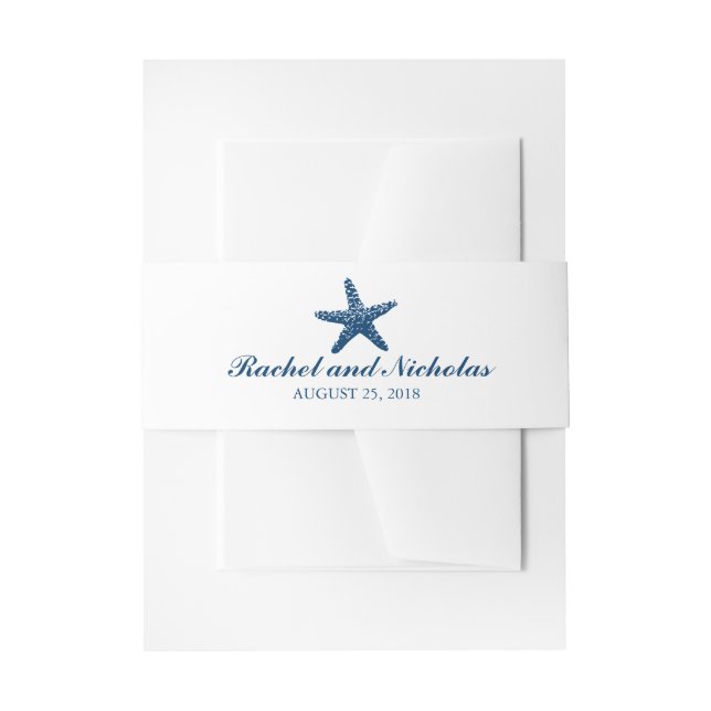 Bandeau De Faire-part Bleu Gracity Starfish | MARIAGE (Devant example)