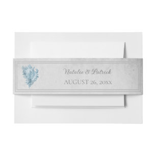 Bandeau De Faire-part Blue Conch Shell Invitation Bande de ventre