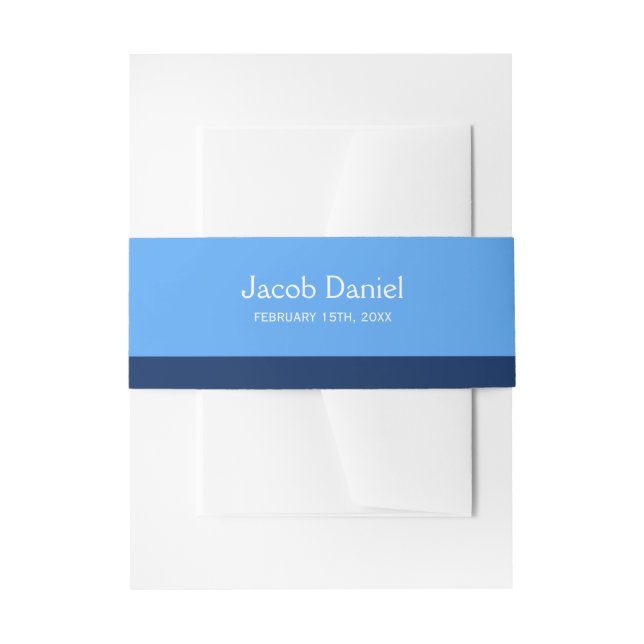 Bandeau De Faire-part Blue Navy Bar Mitzvah (Devant example)