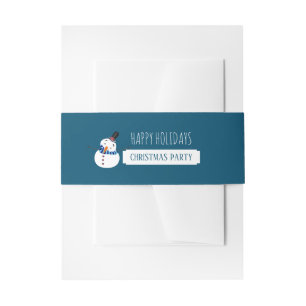 Bandeau De Faire-part Blue Snowman, fête de Noël