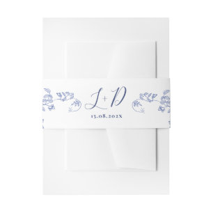 Bandeau De Faire-part Blue Victorian Faire-part de mariage Belly Band