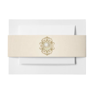 Bandeau De Faire-part Blush Ivory Satin Invitation Belly Band