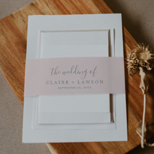 Bandeau De Faire-part Blush Pink Le Mariage De Invitation Belly Band