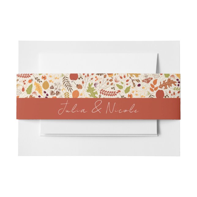 Bandeau De Faire-part Bohème séché Rustique Floral Automne Falls Mariage (Devant Example)