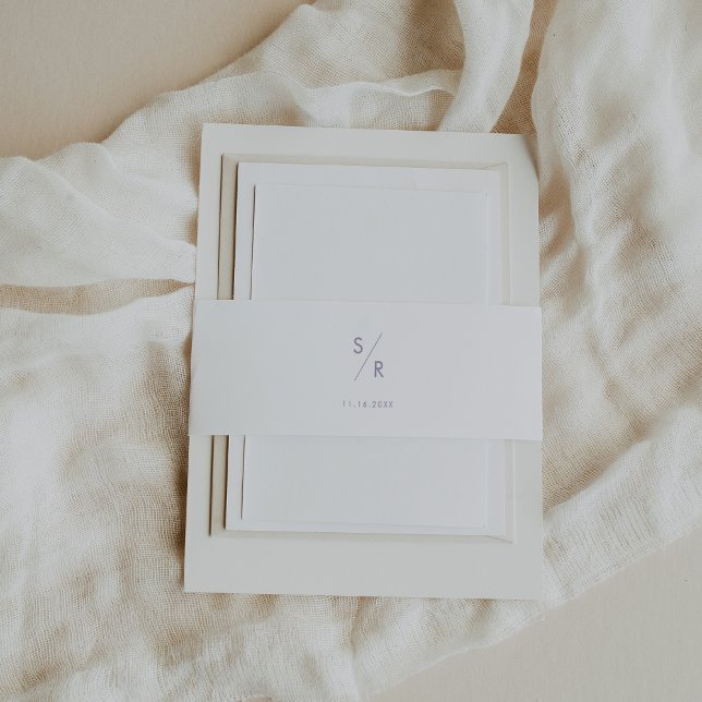 Bandeau De Faire-part Boho Chic Dusty violet Mariage Monogramme (Créateur téléchargé)