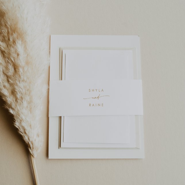 Bandeau De Faire-part Boho Chic Gold et Mariage blanc (Créateur téléchargé)