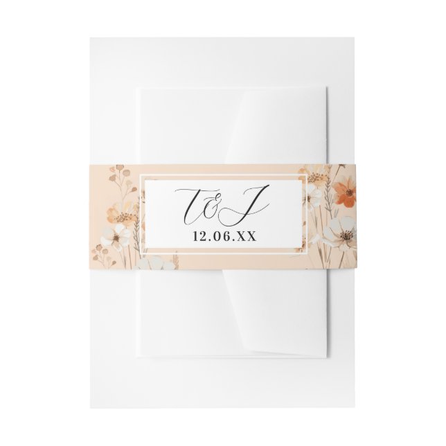 Bandeau De Faire-part Boho Florals Mariage Cutlery Band Bohemian (Devant example)