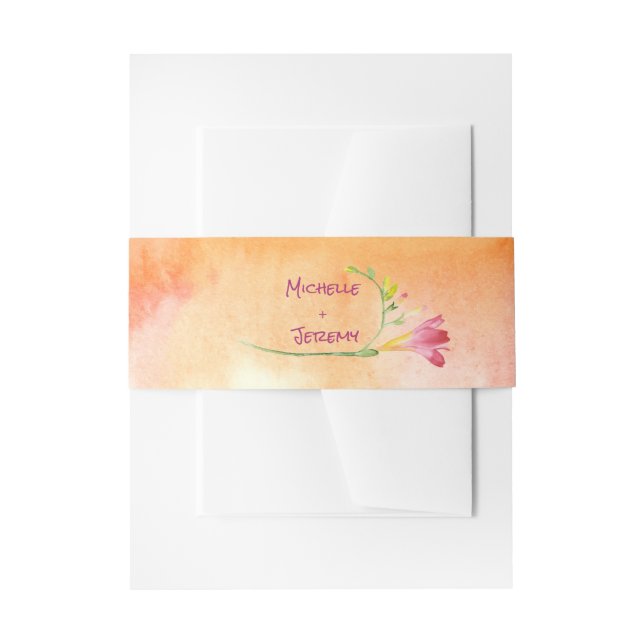 Bandeau De Faire-part Boho Freesia Pink Pop Invitations Band (Devant example)
