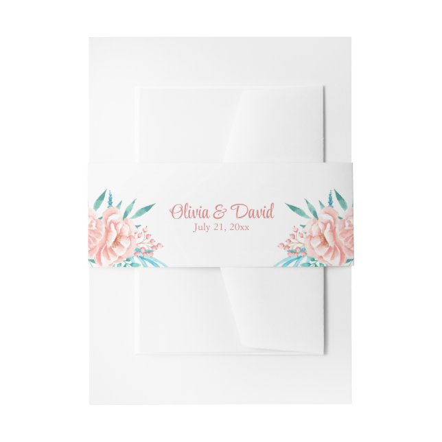 Bandeau De Faire-part Boho Peach et Tosca Floral Mariage (Devant example)