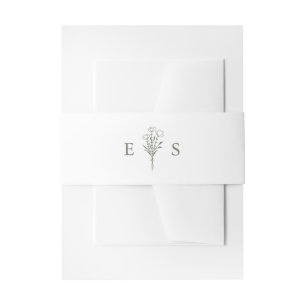 Bandeau De Faire-part Boho Taupe Vert minimaliste Botaniques Mariage