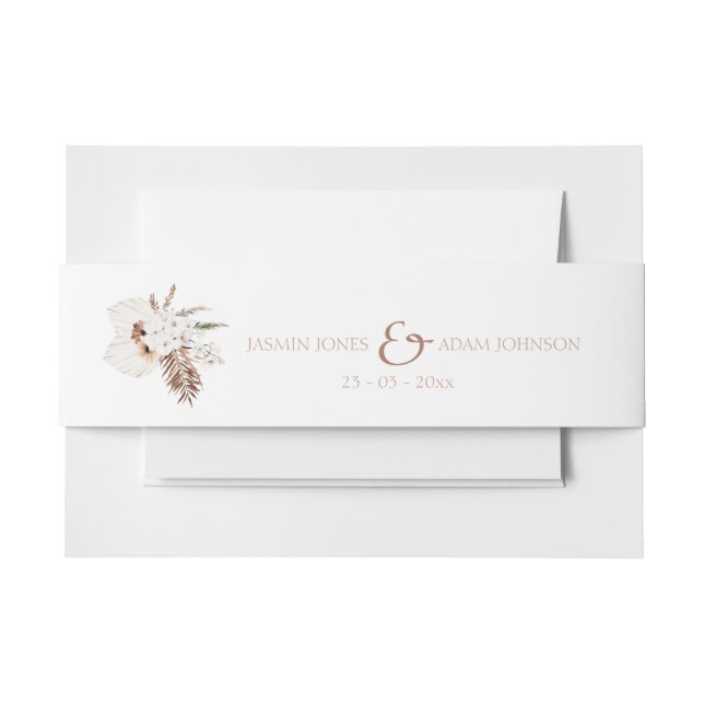 Bandeau De Faire-part Boho Terracotta Pampas Grass Orchid Mariage (Devant Example)