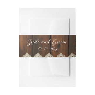 Bandeau De Faire-part Bois Rustique et Dentelle