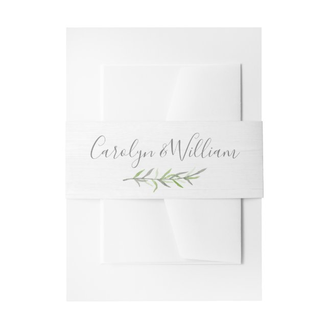 Bandeau De Faire-part Bois rustique et Feuilles botaniques Faire-part de (Devant example)