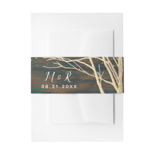 Bandeau De Faire-part Bois rustique Mariage d'hiver d'automne