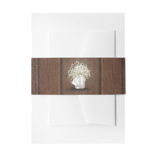 Bandeau De Faire-part Bois rustique Mason jarre et souffle du bébé