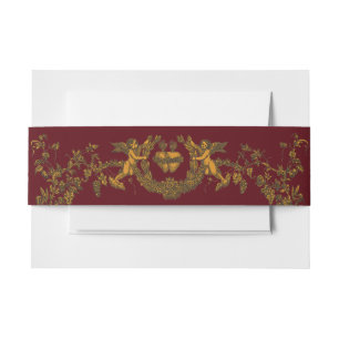 Bandeau De Faire-part Bordure dorée baroque rococo vintage avec cœurs