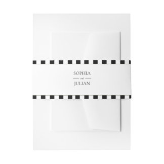 Bandeau De Faire-part Bordure élégante à carreaux noir et blanc pour mar