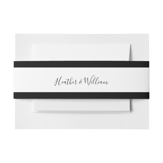 Bandeau De Faire-part Bordure noire et blanche (Devant Example)