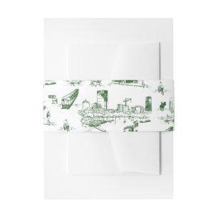 Bandeau De Faire-part Boston Toile Forest Green Invitation Belly Band