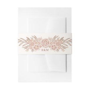 Bandeau De Faire-part Botanique Floral Terracotta Mariage