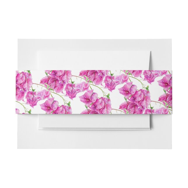Bandeau De Faire-part Bougainvilliers roses à motifs d'aquarelle botaniq (Devant Example)
