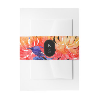 Bandeau De Faire-part Bouquet de mariage à l'aquarelle florale chic mode