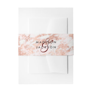 Bandeau De Faire-part Bourgogne et Rose Marbre or Mariage Monogramme