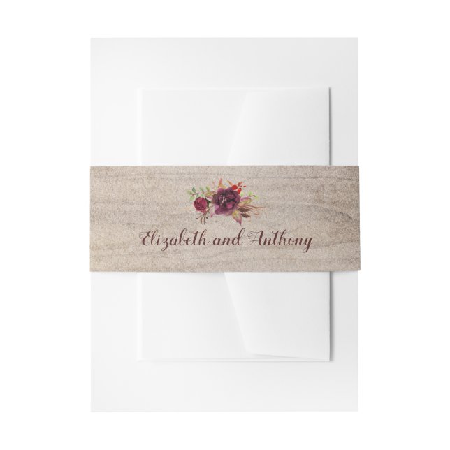 Bandeau De Faire-part Bourgogne Floral Rustique (Devant example)