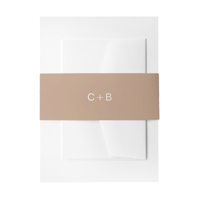 Bandeau De Faire-part Brown Monogram Modern Wedding (Devant example)