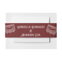 Burgundy Modern Wedding Belly Band