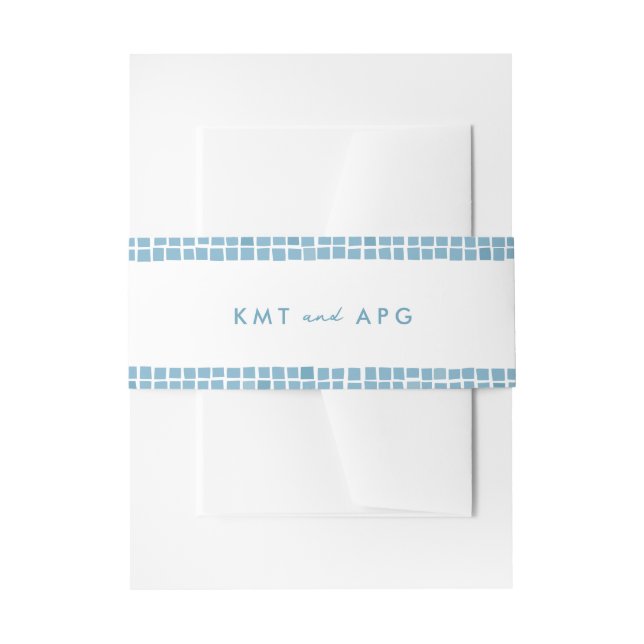 Bandeau De Faire-part Cadre grec de mariage simple avec des initiales en (Devant example)