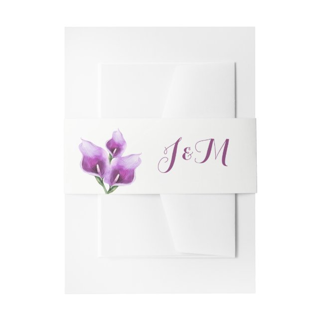 Bandeau De Faire-part Calla Lillies Monogram Floral Mariage (Devant example)