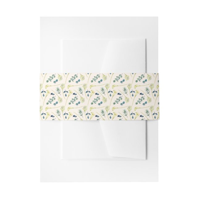Bandeau De Faire-part Calla Lily et Eucalyptus blancs (Devant example)