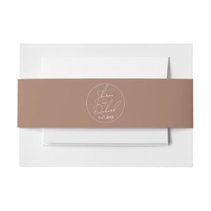 Bandeau De Faire-part Calligraphie de script moderne mocha minimaliste m