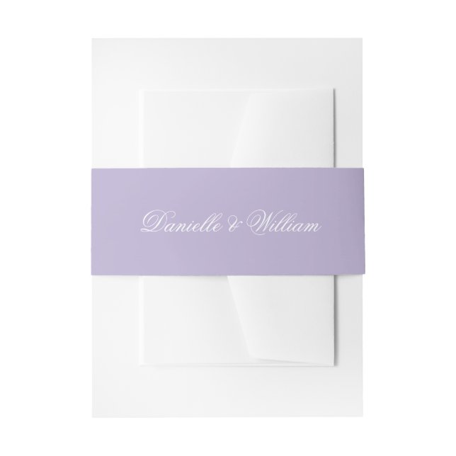 Bandeau De Faire-part Calligraphie Mariage lavande Simple Script violet (Devant example)