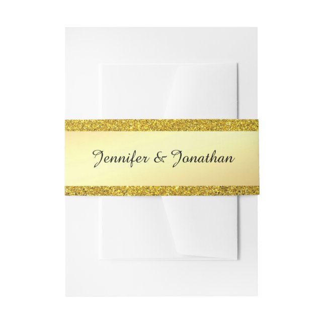 Bandeau De Faire-part Calligraphie Script Texte Parties scintillant Or M (Devant example)