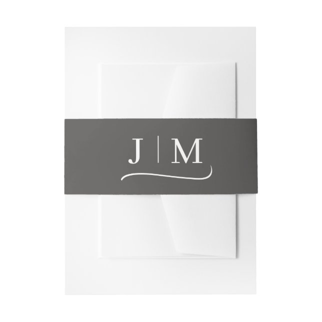 Bandeau De Faire-part Calligraphy Monogram Classic Elegant (Devant example)