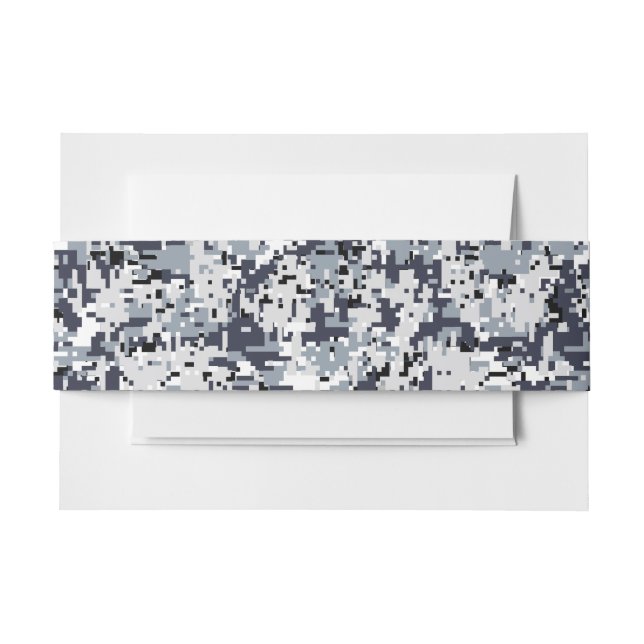 Bandeau De Faire-part Camouflage numérique en argent de style urbain (Devant Example)