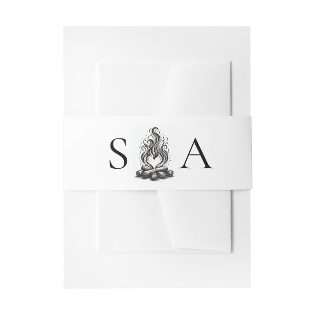 Bandeau De Faire-part Campfire Love Wedding (Devant example)