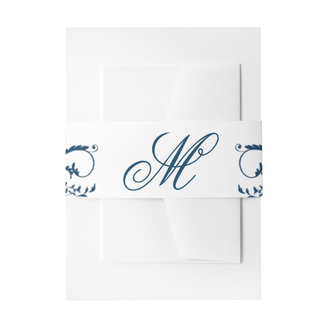 Bandeau De Faire-part Carte de réponse marine bleu et gris argenté (Devant example)